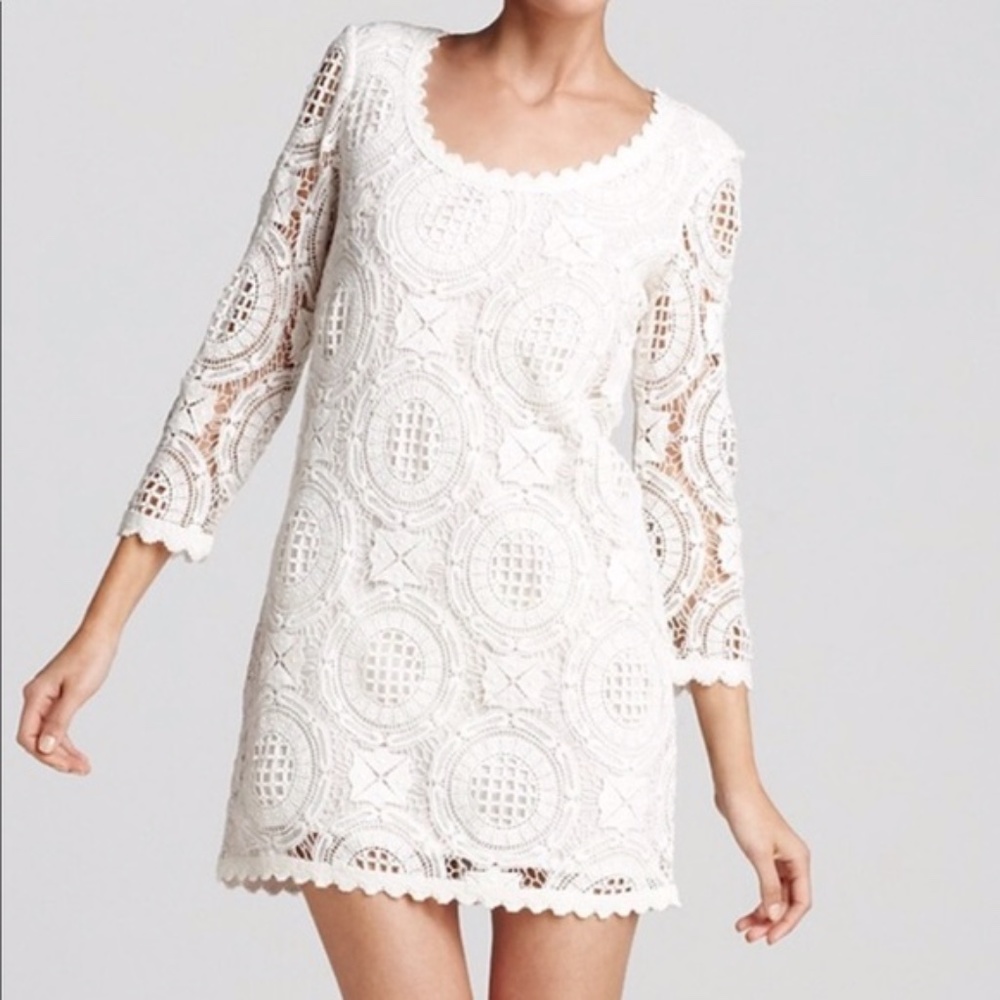 French Connection Cotton Lace Mini Dress - Picture 1 of 7